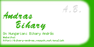 andras bihary business card