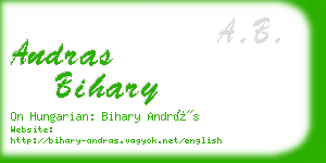 andras bihary business card